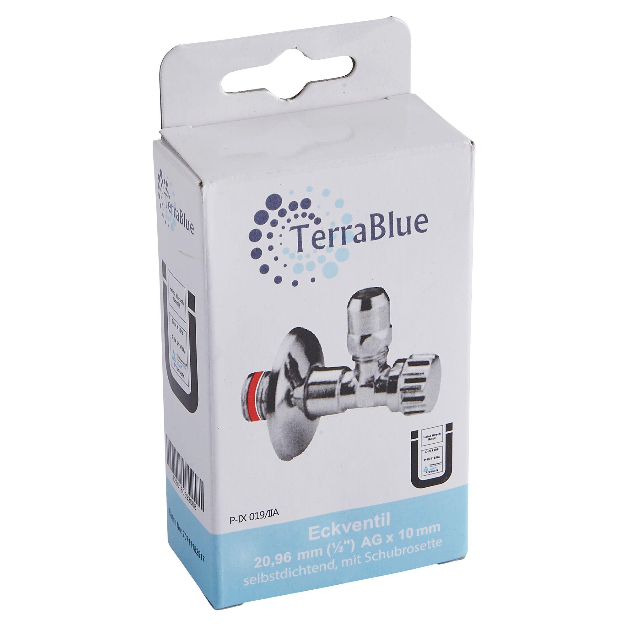 Eckventil TerraBlue, chrom, 1/2", selbstdichtend