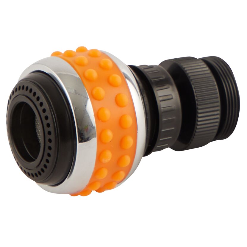 Wassersparaufsatz mit orangem Griff