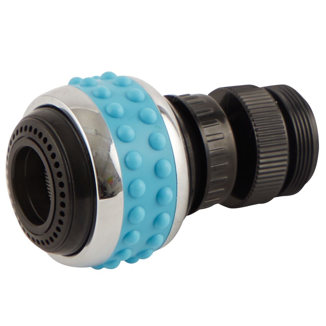 Wasserhahn Strahlregler mit blauem Griff