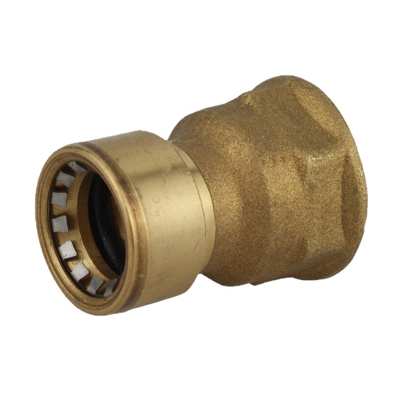 Übergangsmuffe Messing blank Ø 22 mm x 3/4" Innengewinde