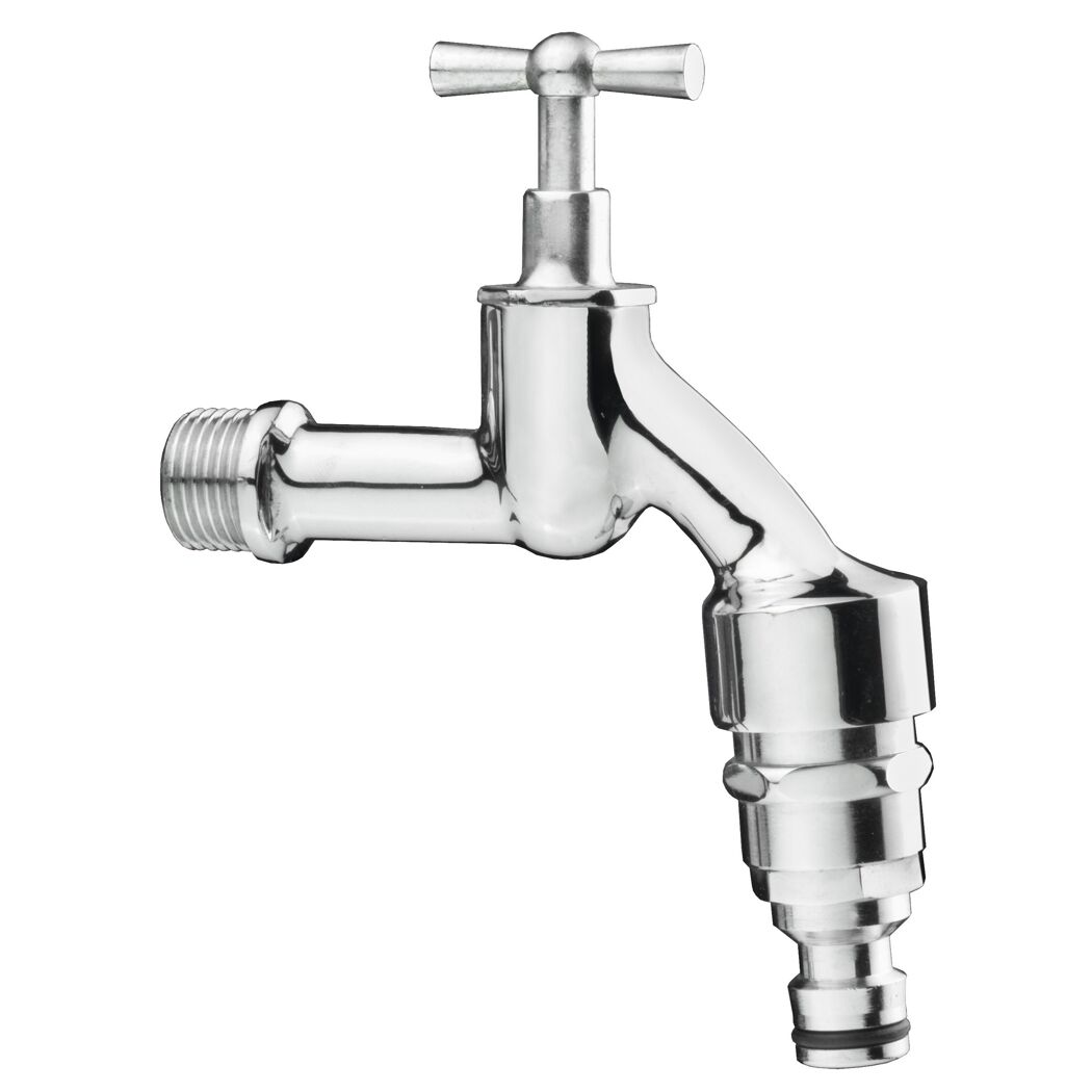 Auslaufventil mit Rückflussverhinderer 1/2" Außengewinde chrom