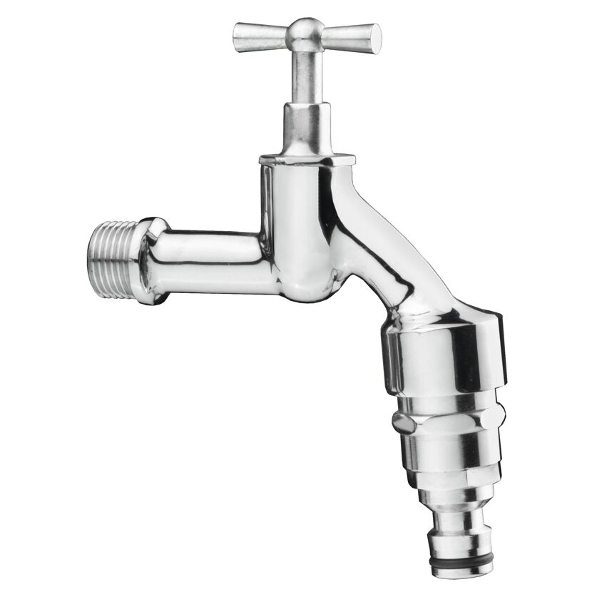 Auslaufventil mit Rückflussverhinderer 1/2" Außengewinde chrom