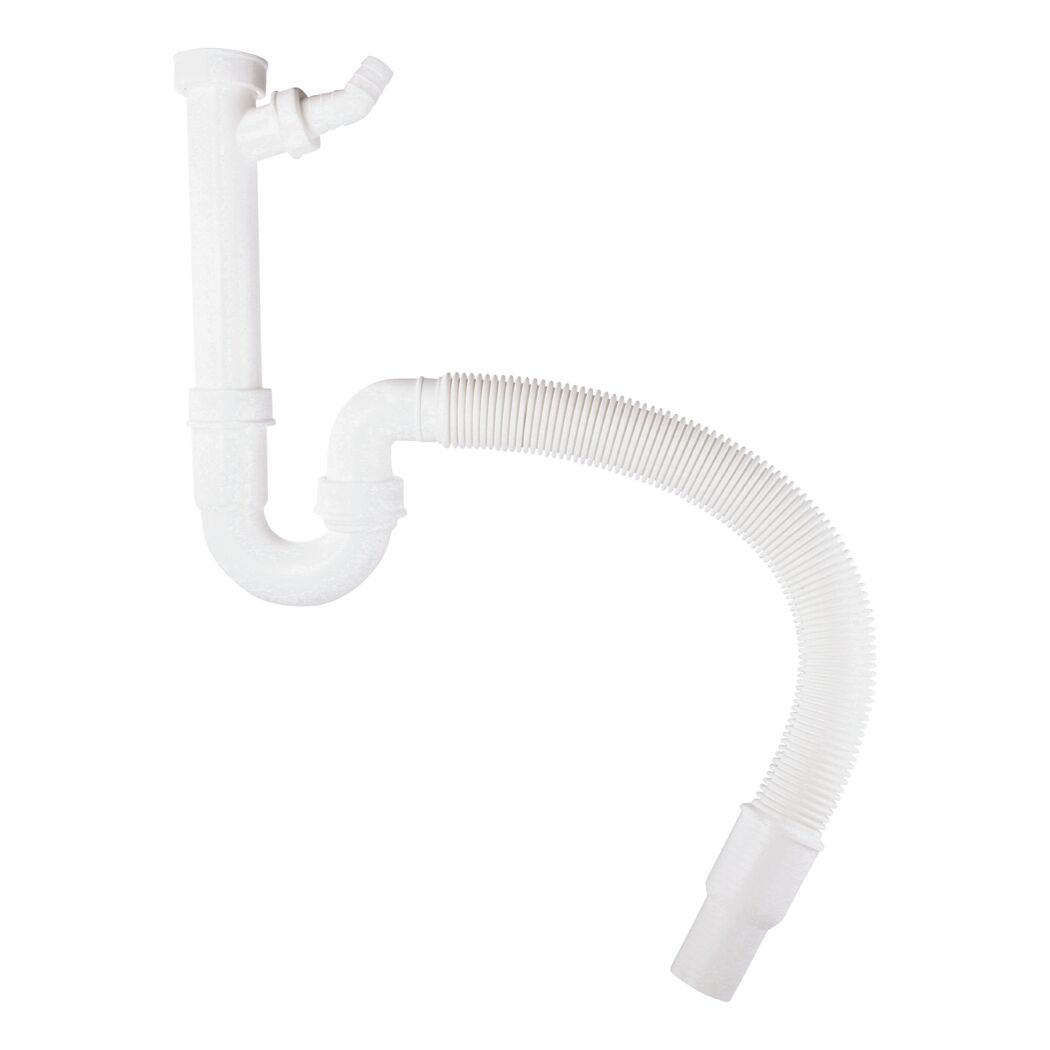 Weißer Flex-Siphon aus Kunststoff
