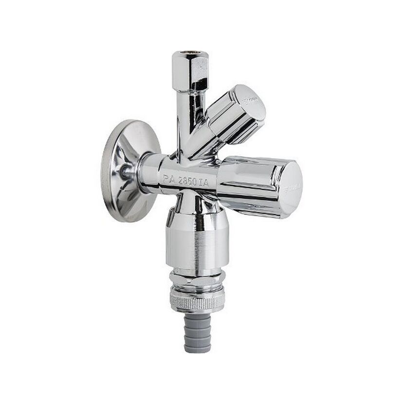 Kombinations-Eckventil 'Comfort' chromfarben mit Rohrbelüfter 1/2"