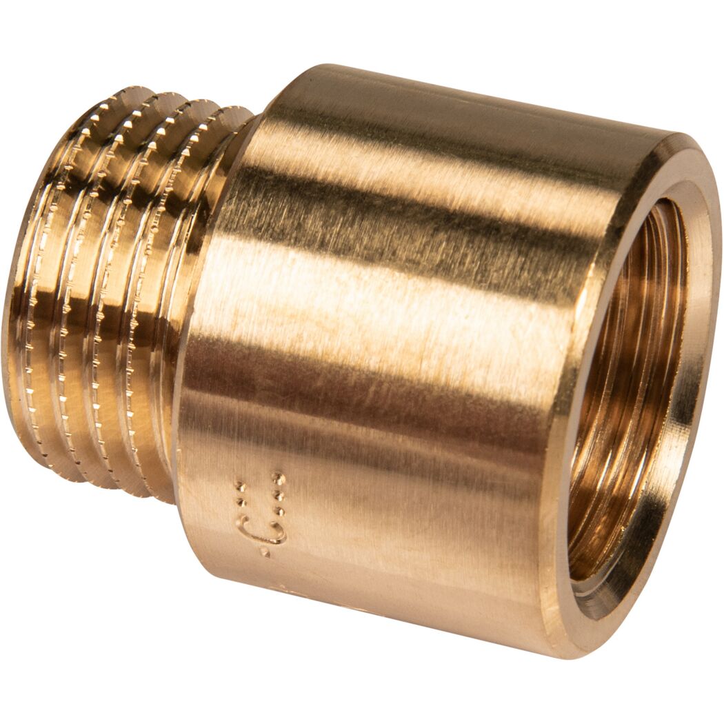 Hahnverlängerung Messing blank 1/2" IG/AG x 20 mm