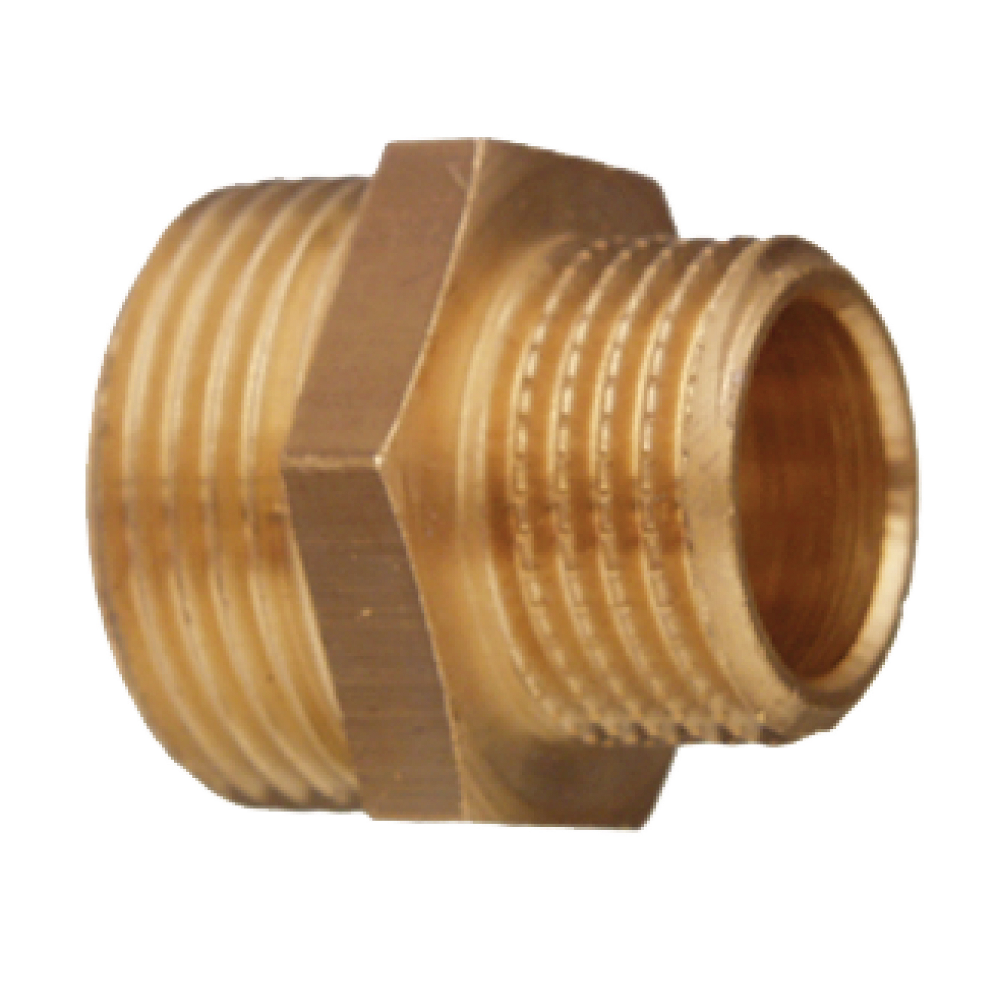 Reduziernippel Messing blank 3/4" AG x 1/2" AG