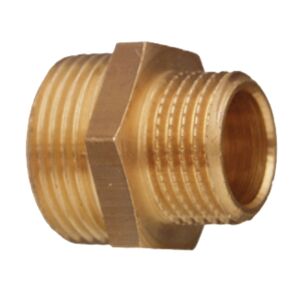 Reduziernippel Messing blank 3/4" AG x 1/2" AG