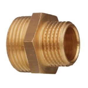 Reduziernippel Messing blank 1/2" AG x 3/8" AG