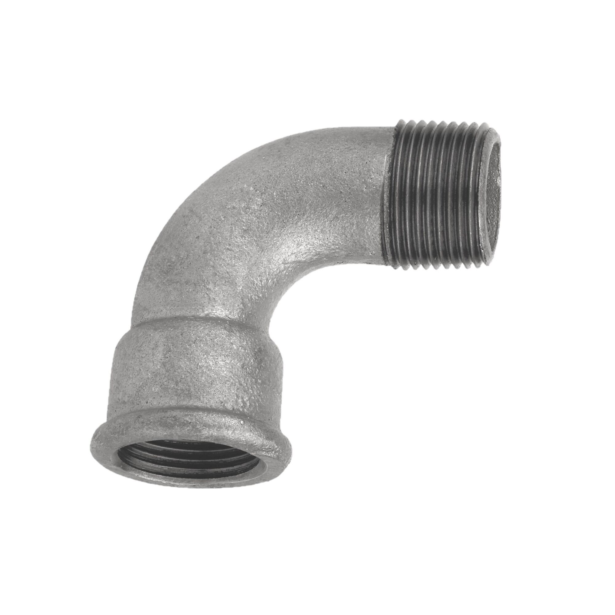Verzinkter 90 Grad Bogen mit Muffe und Gewinde