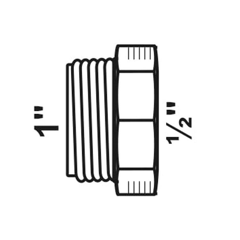 Verzinktes Reduzierstück 1" AG x 1/2" IG