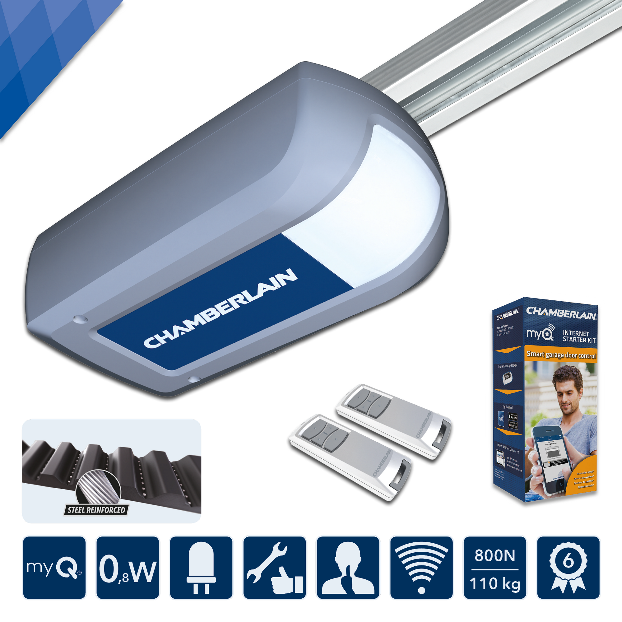 Garagentorantrieb 'ML810EV-Smart' silber, LED-Beleuchtung + product picture