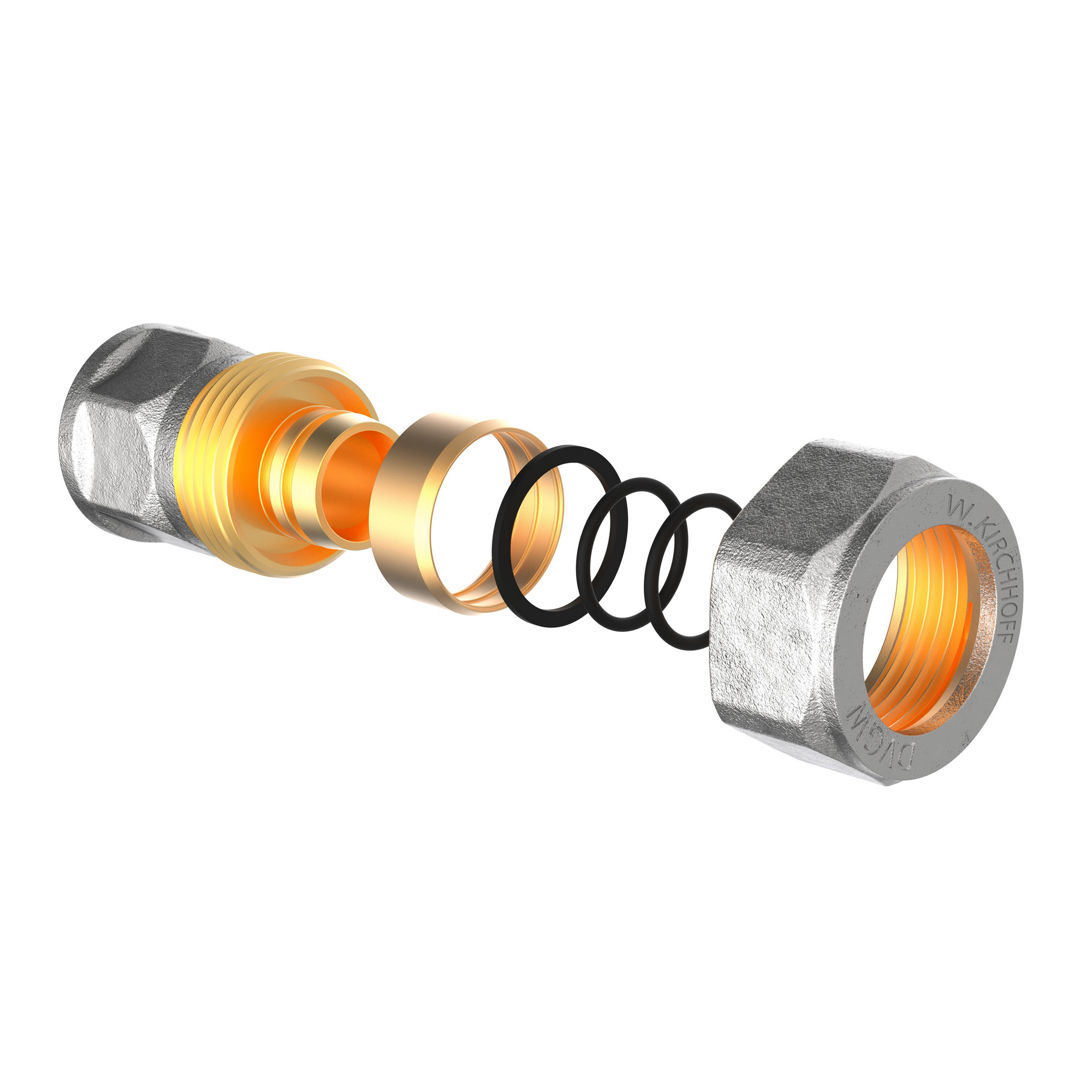 Explosionszeichnung Klemm-Übergangsstück MSVR 20 mm x 3/4"