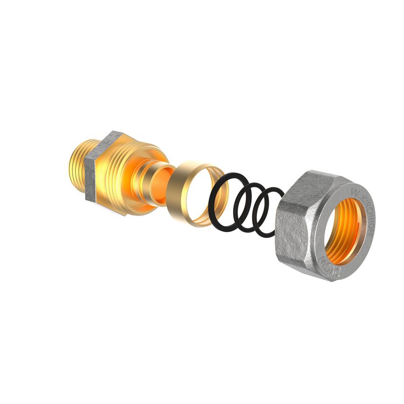 Explosionszeichnung Klemm-Übergangsstück MSVR 16 mm x 1/2" AG