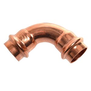 Kupferrohrbogen 90° blank Ø22 mm, 2 Muffen