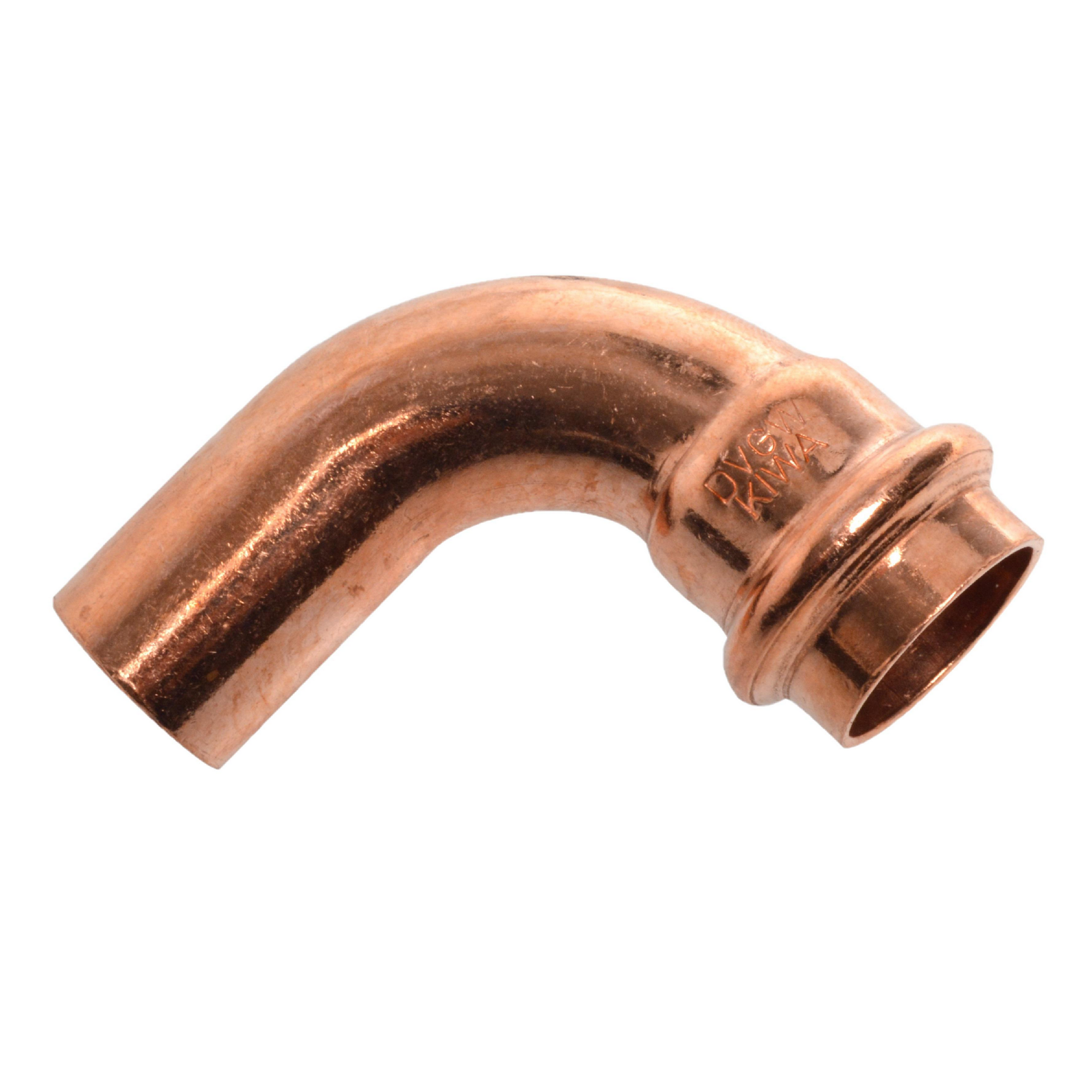 Kupferrohrbogen 90° blank Ø 22 mm, 1 Muffe
