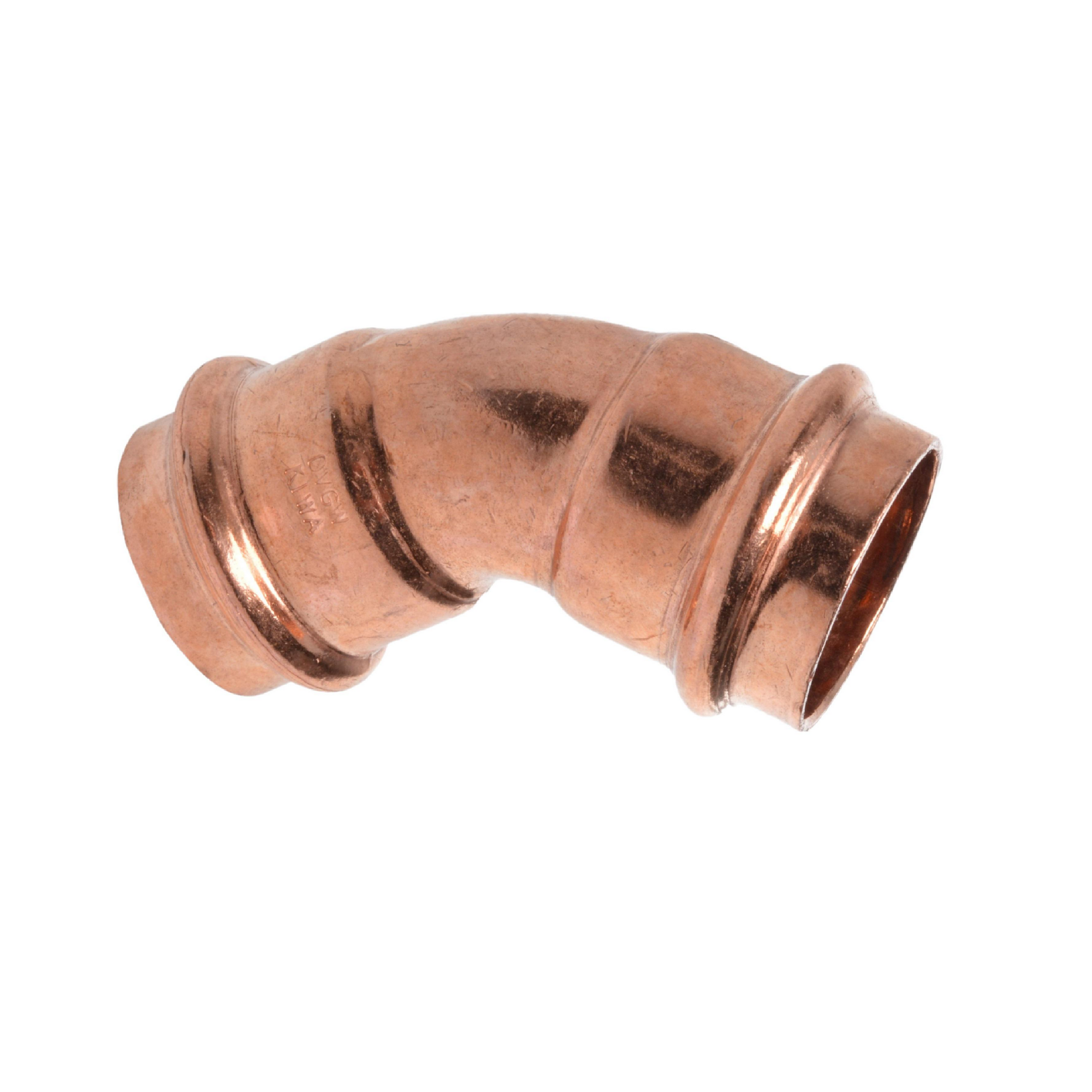 Kupferrohrbogen 45° blank Ø 22 mm, 2 Muffen