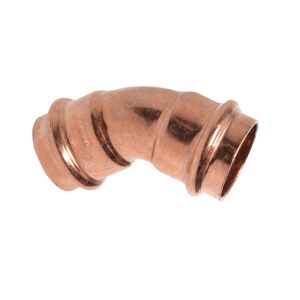 Kupferrohrbogen 45° blank Ø 28 mm, 2 Muffen