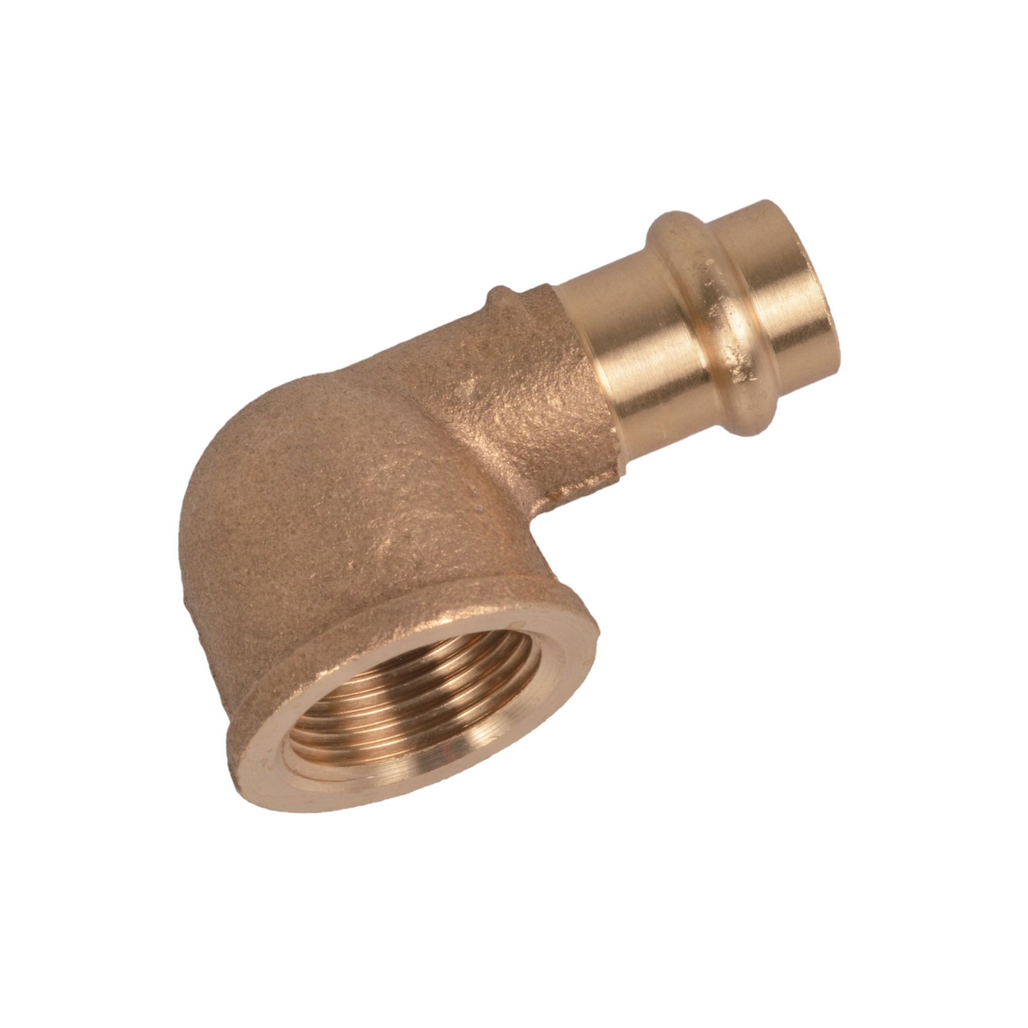 Winkel 90° Rotguss blank Ø 15 mm x 3/4" IG, 1 Muffe