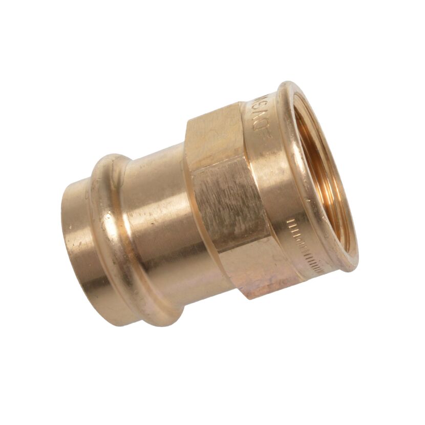 Übergangsmuffe Messing blank Ø 22 mm x 1/2" IG, 1 Muffe