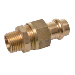 Verschraubung Rotguss blank Ø 15 mm x 1/2" AG, flachdichtend, 1 Muffe