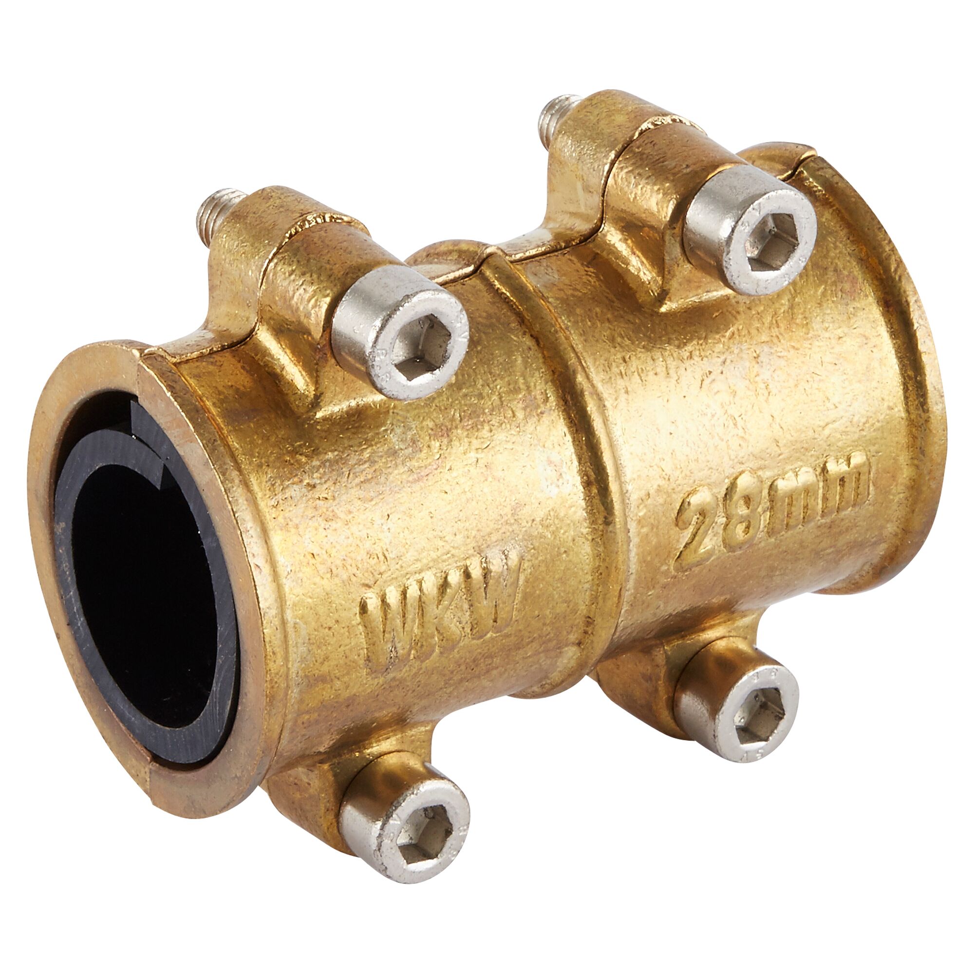 Messing Dichtschelle 28 mm mit Dichtung und Schrauben