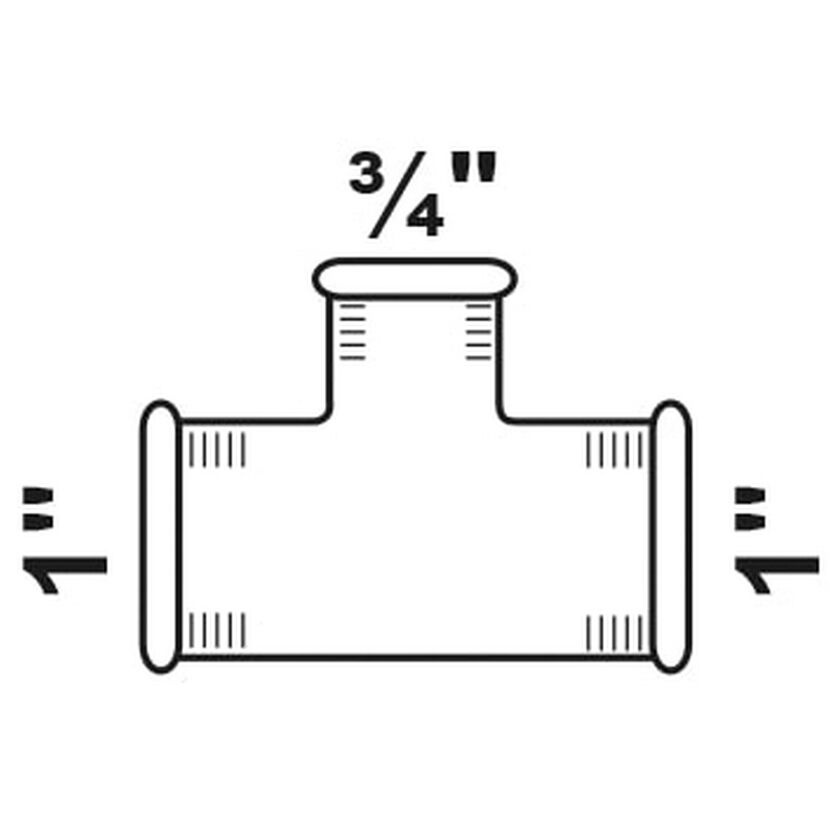 Verzinktes T-Stück 1" x 3/4" x 1"