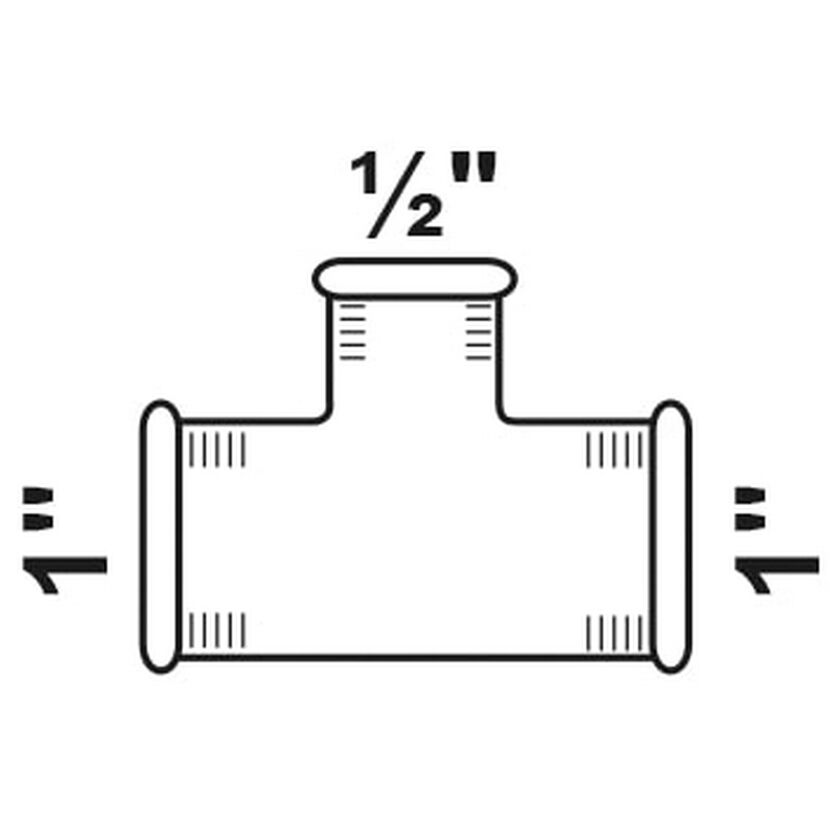 Verzinktes T-Stück 1" x 1/2" x 1"