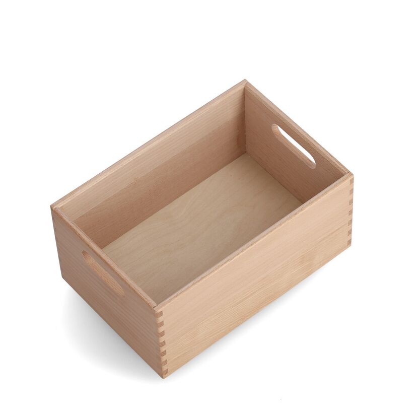 Leere Holzkiste aus Buche