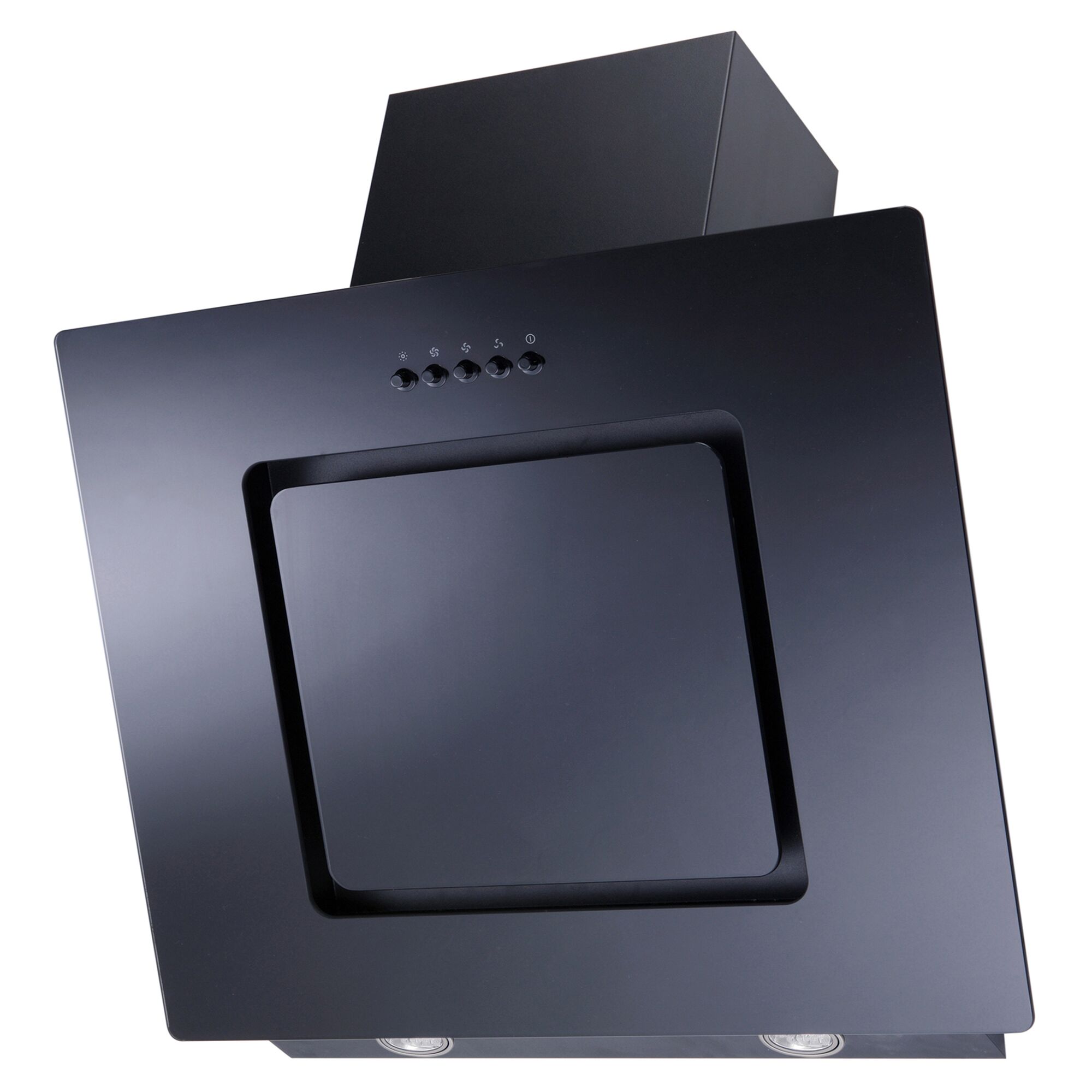 Schwarze Dunstabzugshaube in Schrägform