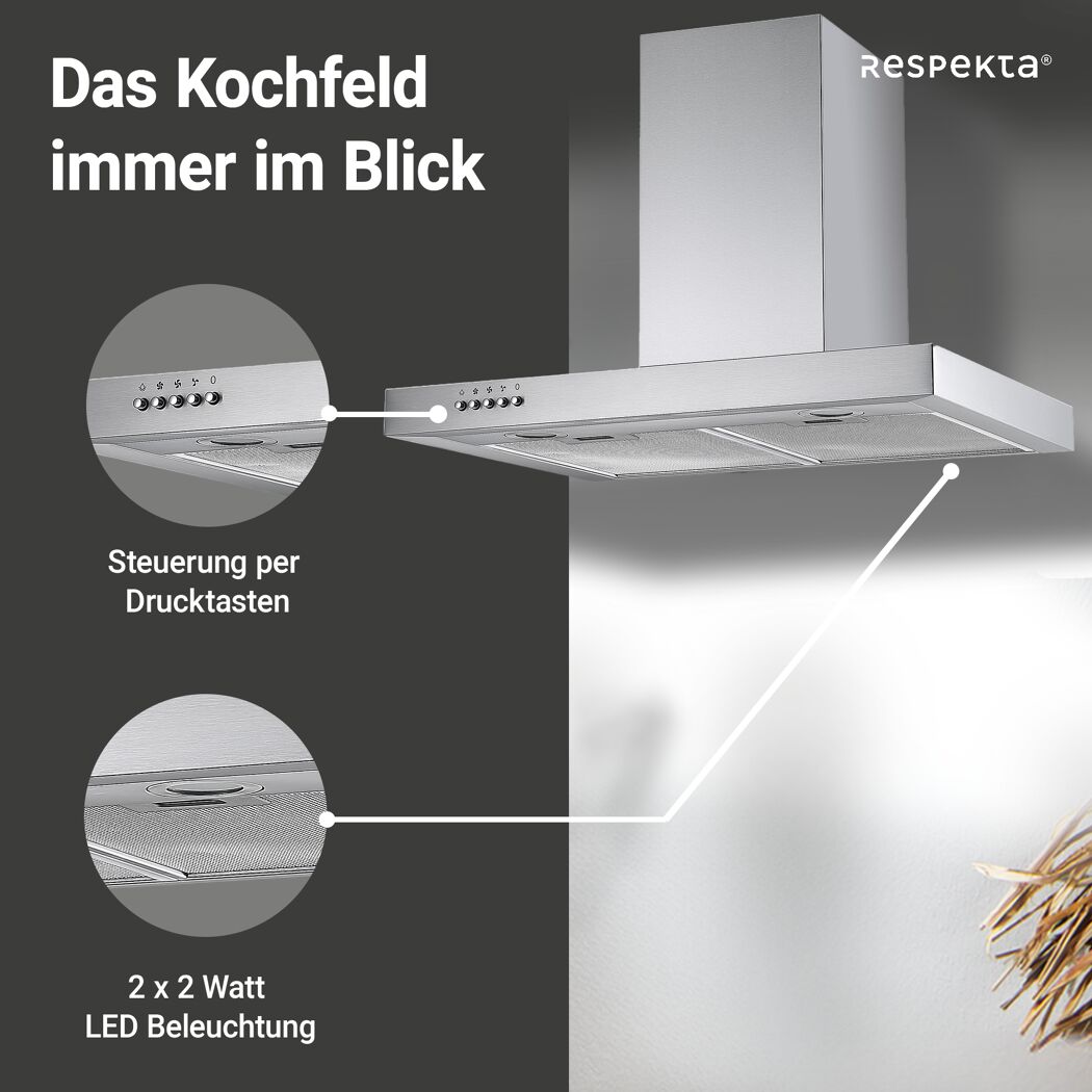 Blockhaube 'CH 22098 IXB' 60 cm, Edelstahl