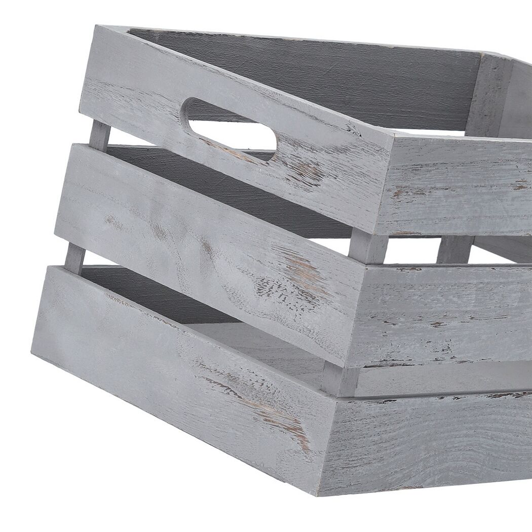 Aufbewahrungskiste 'Vintage' grau 35 x 20,5 x 25 cm