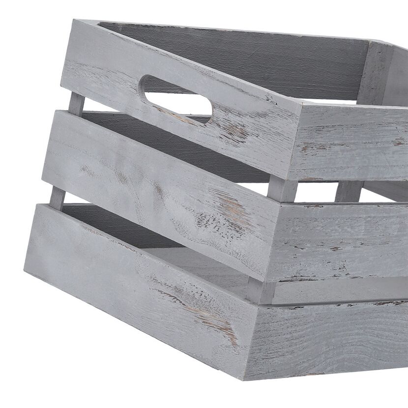 Aufbewahrungskiste 'Vintage' grau 35 x 20,5 x 25 cm