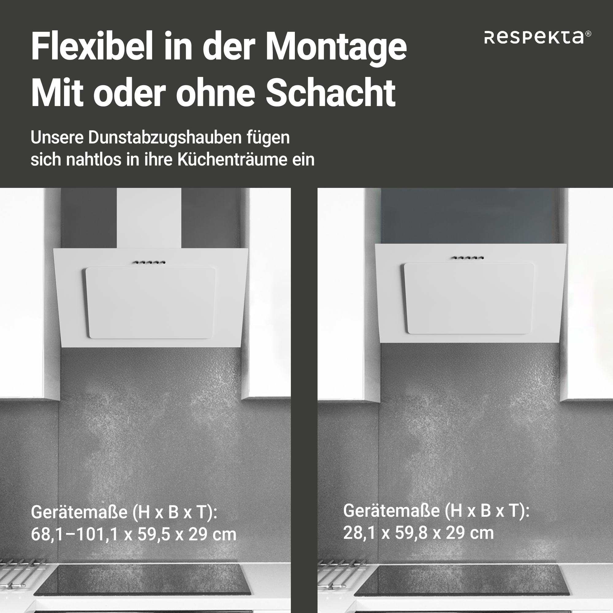 Kopffreie Schräghaube 'CH 33060 WB'