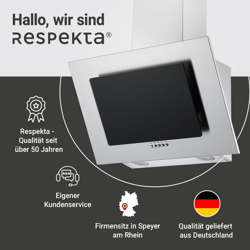 Schräghaube 'CH 2060 SBM' Edelstahl/Glas schwarz 60 cm