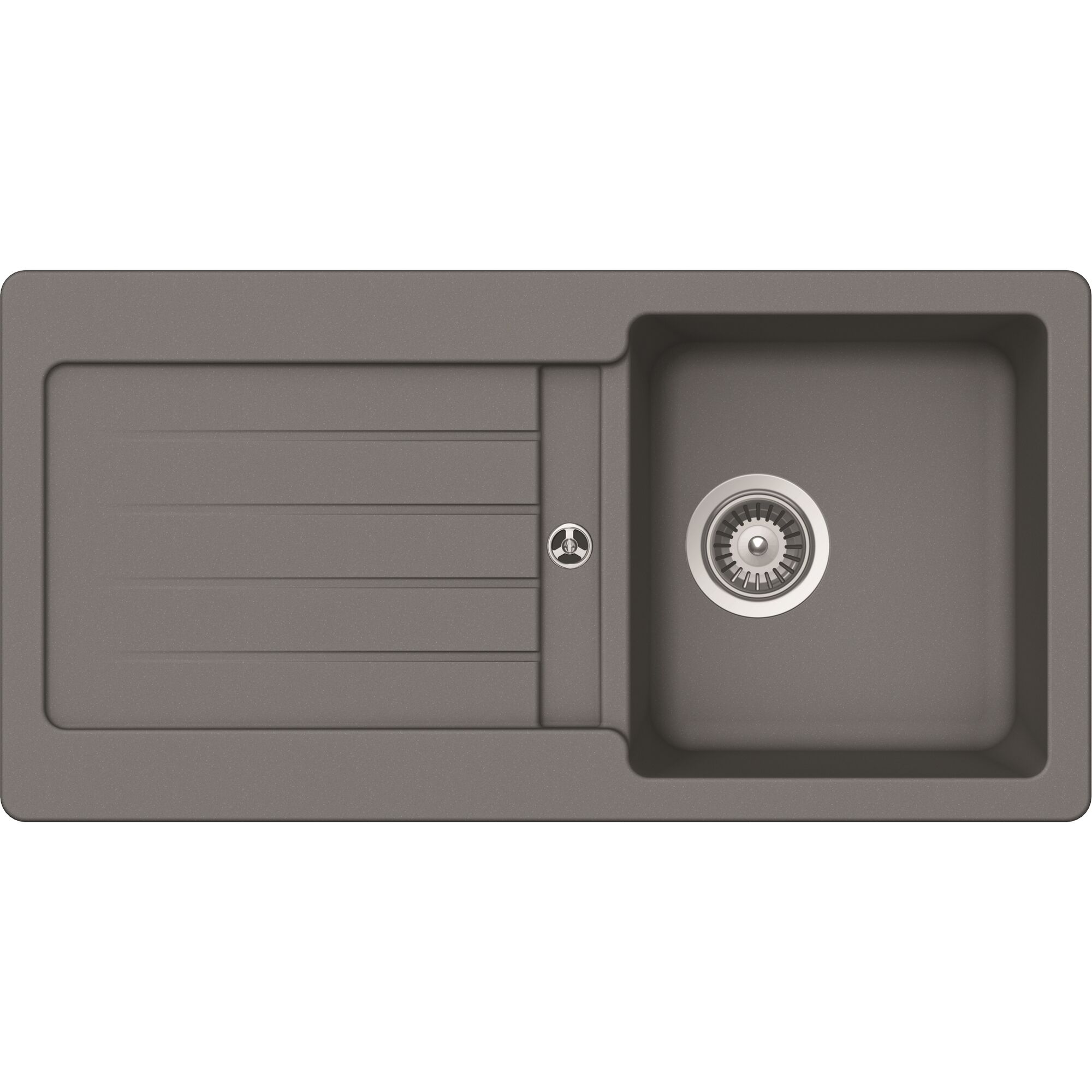 Hellgraue Spüle mit Abtropffläche