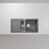Graue Spüle Fleur 150S Croma mit Armatur