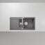 Graue Spüle Fleur 150S Croma mit Armatur