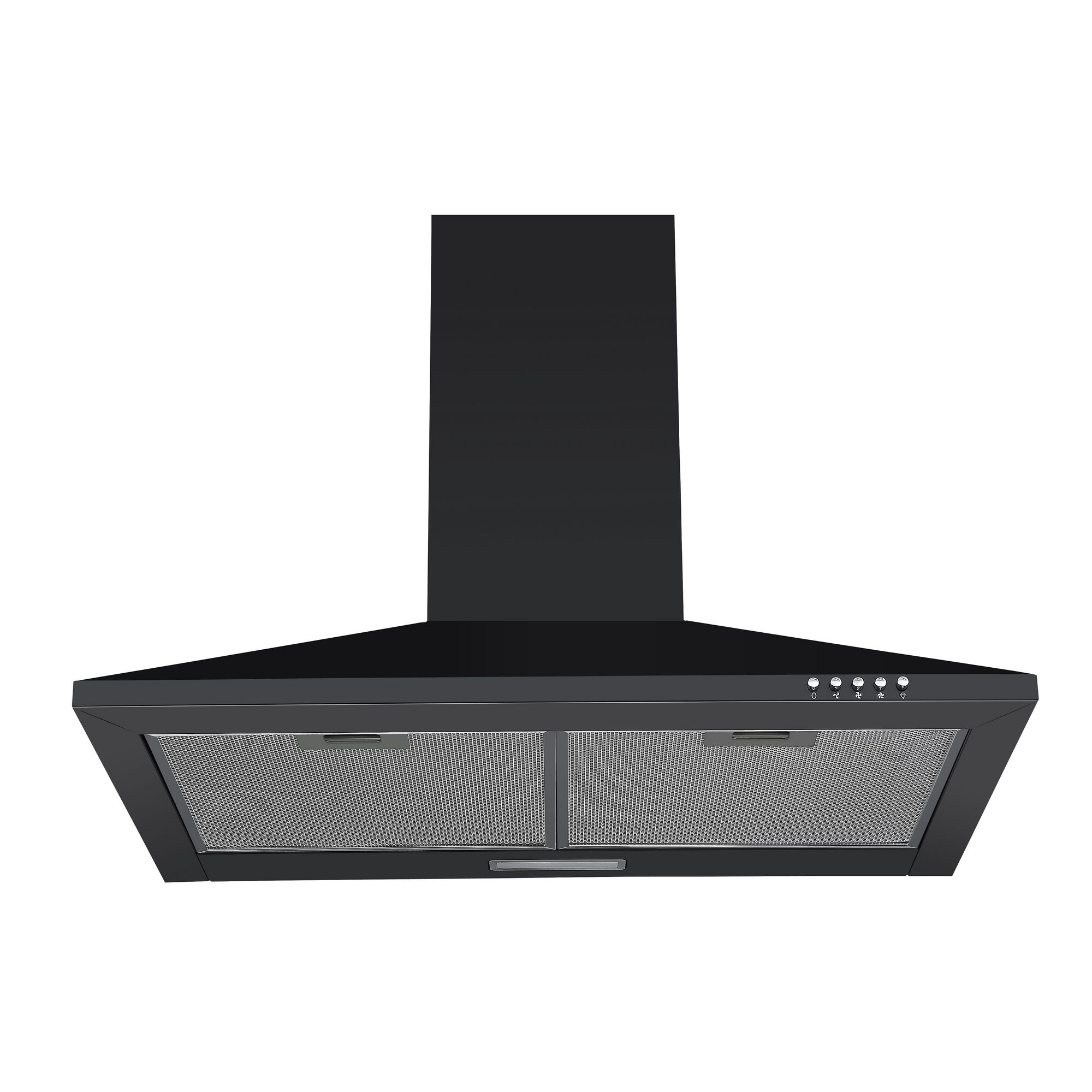 Schwarze Dunstabzugshaube von unten