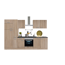 Verkleinertes Bild von Küchenzeile mit E-Geräten 'OPTIkompakt Monza' eichefarben/anthrazit 300 cm