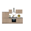 Verkleinertes Bild von Küchenzeile mit E-Geräten 'OPTIkompakt Monza' eichefarben/anthrazit 300 cm