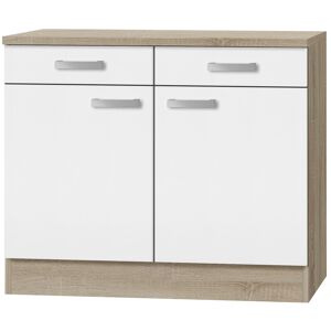 Unterschrank 'OPTIkult Zamora' weiß/eichefarben 100 x 84,8 x 60 cm