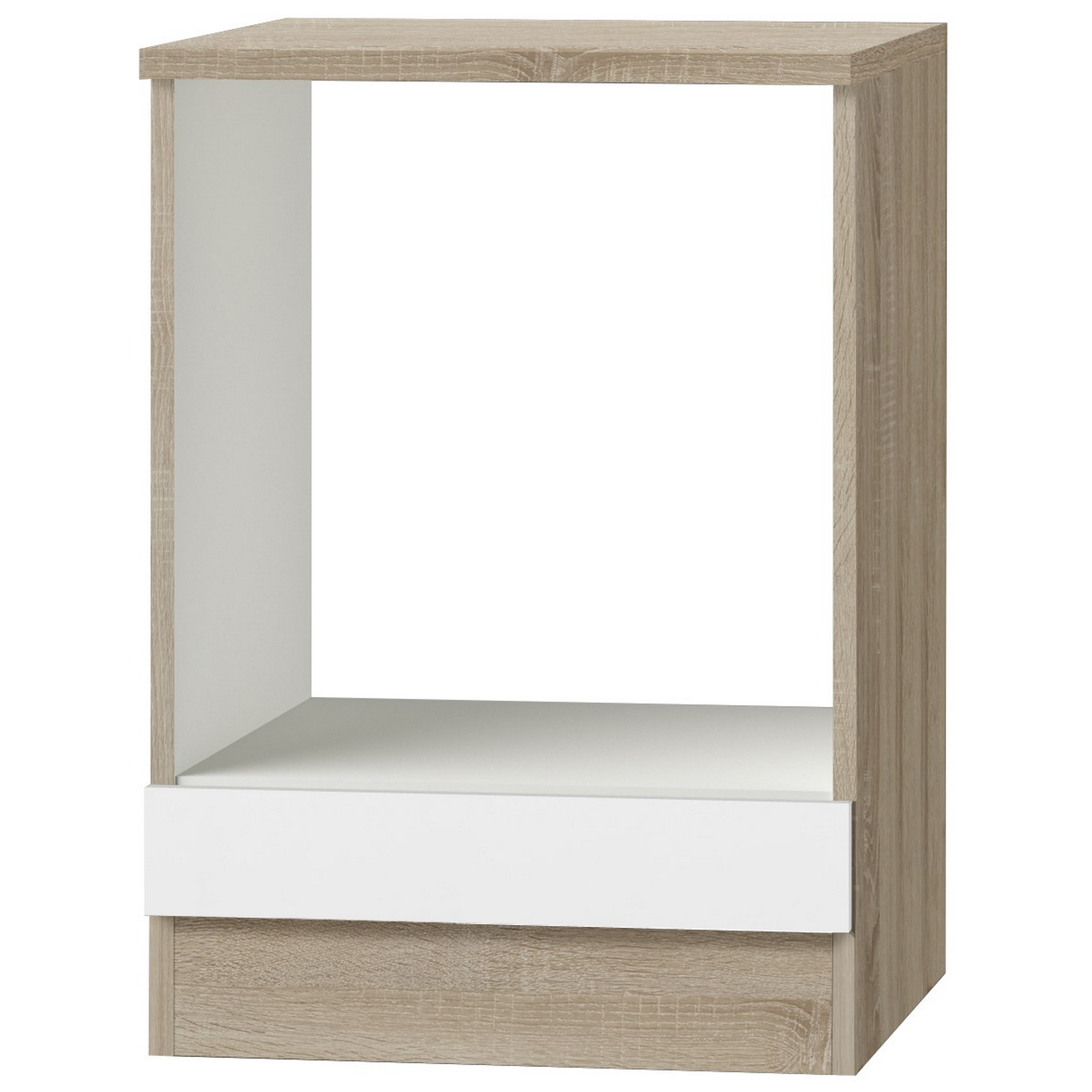 Herdumbauschrank 'OPTIkult Zamora' weiß/eichefarben 60 x 84,8 x 60 cm + product picture