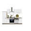 Verkleinertes Bild von Küchenzeile mit Elektrogeräten 'Neapel' weiß/braun 270 cm