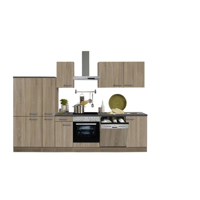 Kuchenzeile Mit E Geraten Elba Kpel 3022ec 9 Nachbildung Edelbuche 300 Cm ǀ Toom Baumarkt