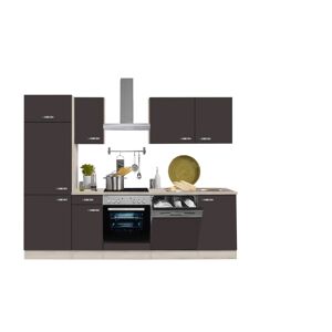 Küchenzeile mit E-Geräten cm \'OPTIkompakt Oslo\' 270 weiß/anthrazit