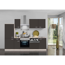 Verkleinertes Bild von Küchenzeile mit E-Geräten 'OPTIkompakt Faro' anthrazit/akaziefarben 270 cm