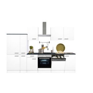 Küchenzeile mit E-Geräten 'OPTIkompakt Oslo' weiß/anthrazit 300 cm