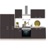 Verkleinertes Bild von Küchenzeile mit E-Geräten 'OPTIkompakt Faro' anthrazit/akaziefarben 300 cm
