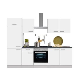 Küchenzeile mit E-Geräten 'OPTIkompakt Oslo' weiß/anthrazit 270 cm