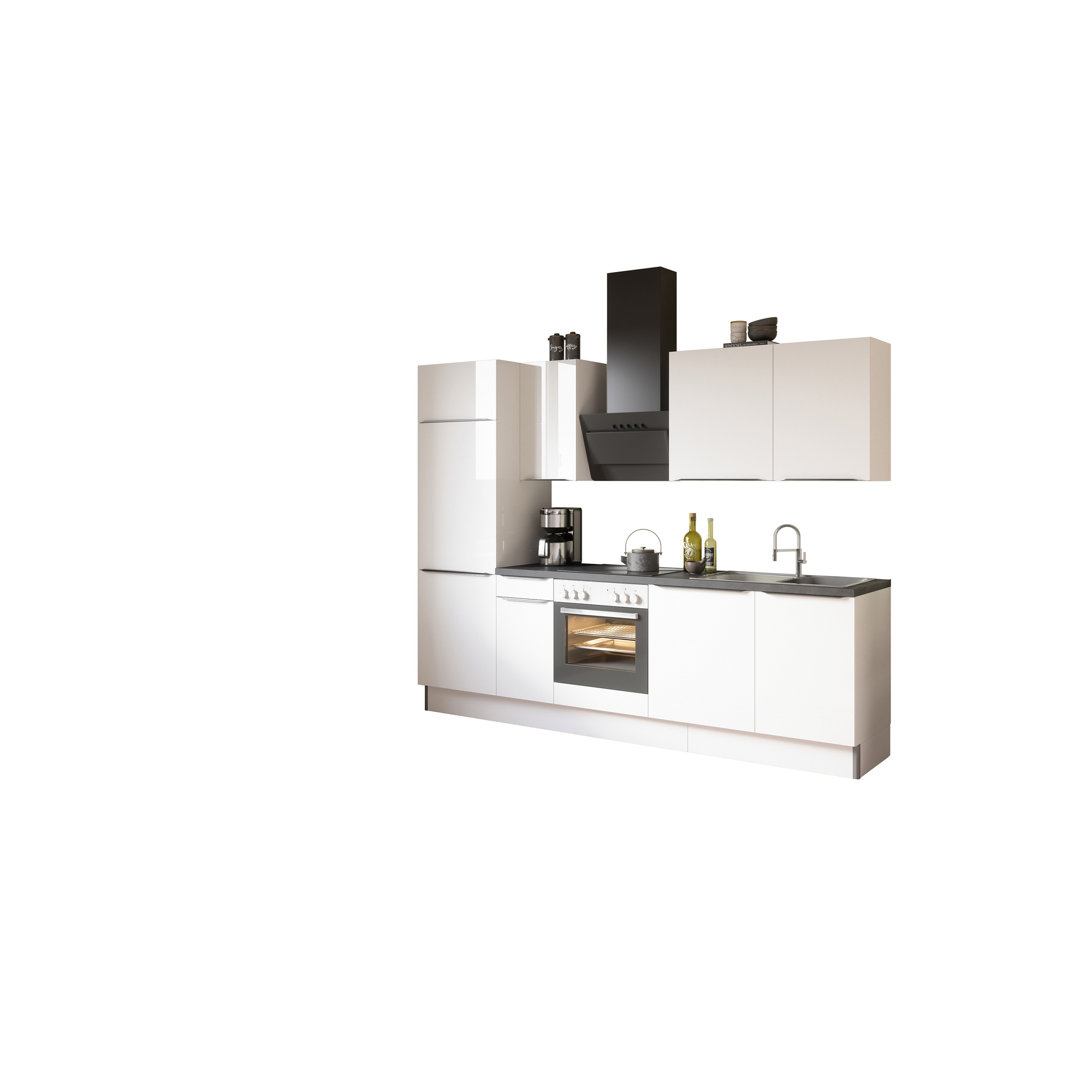 Küchenzeile mit E-Geräten 'OPTIkoncept Arvid986' weiß 270 cm + product picture